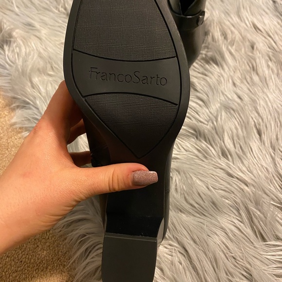 *BRAND NEW* Franco Sarto Black Leather Ilaria Zip-up Ankle Boots / Booties - Picture 8 of 11